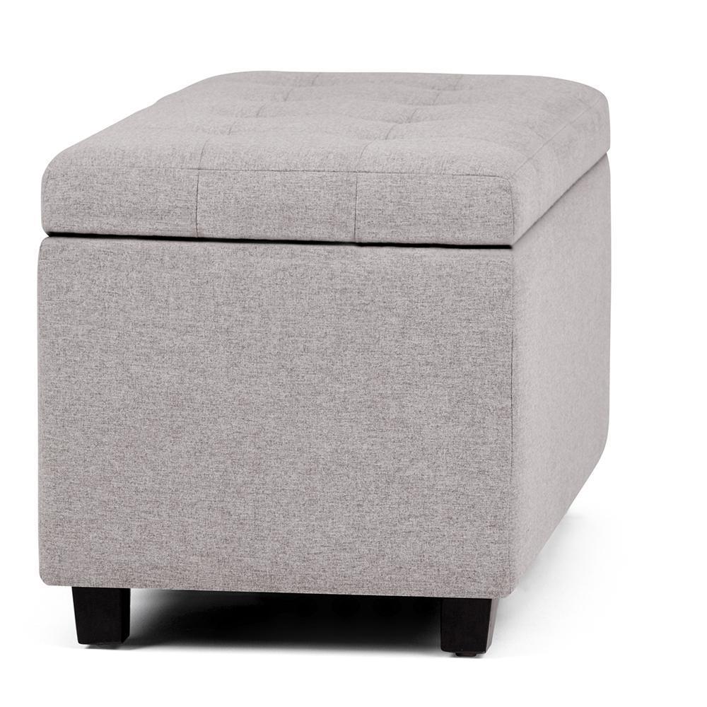 Cosmopolitan Storage Ottoman in Linen