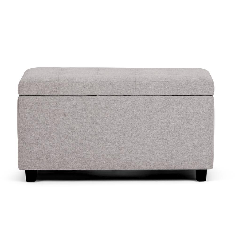Cosmopolitan Storage Ottoman in Linen