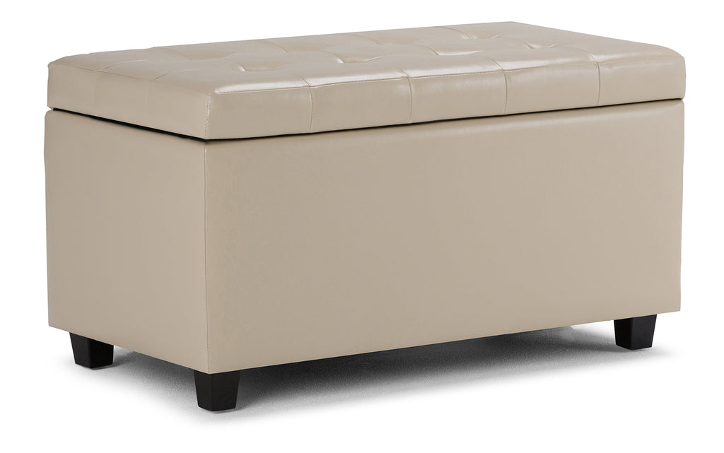 Cosmopolitan Storage Ottoman in Vegan Leather