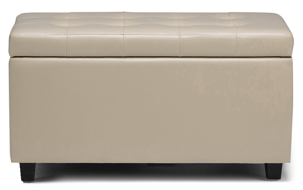 Cosmopolitan Storage Ottoman in Vegan Leather