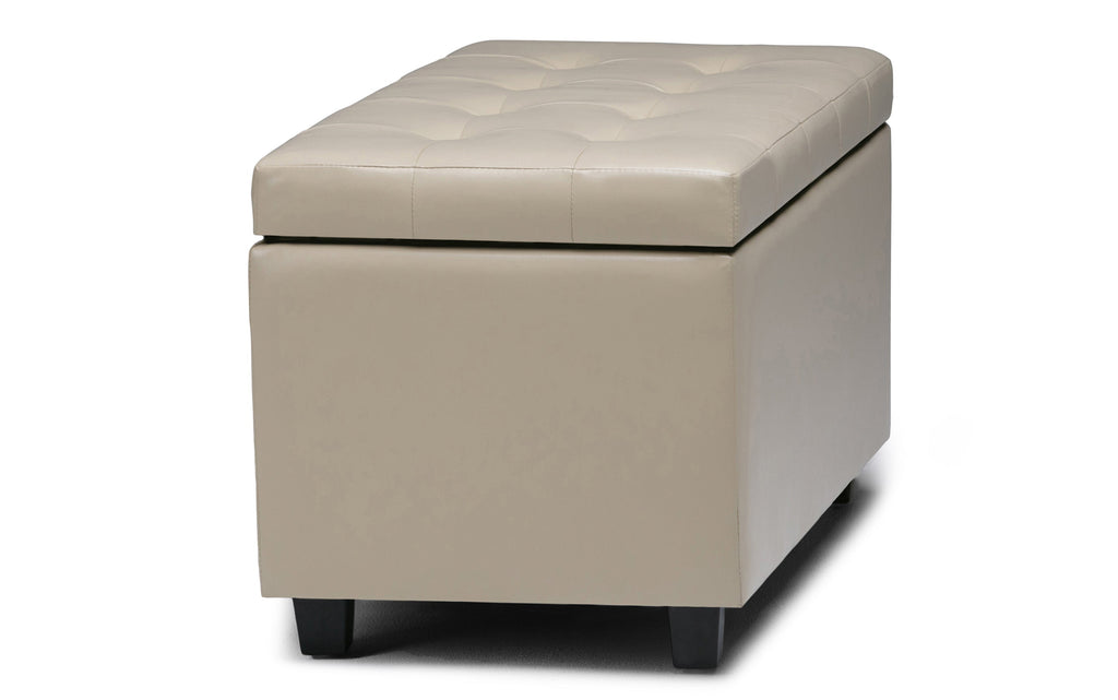 Cosmopolitan Storage Ottoman in Vegan Leather