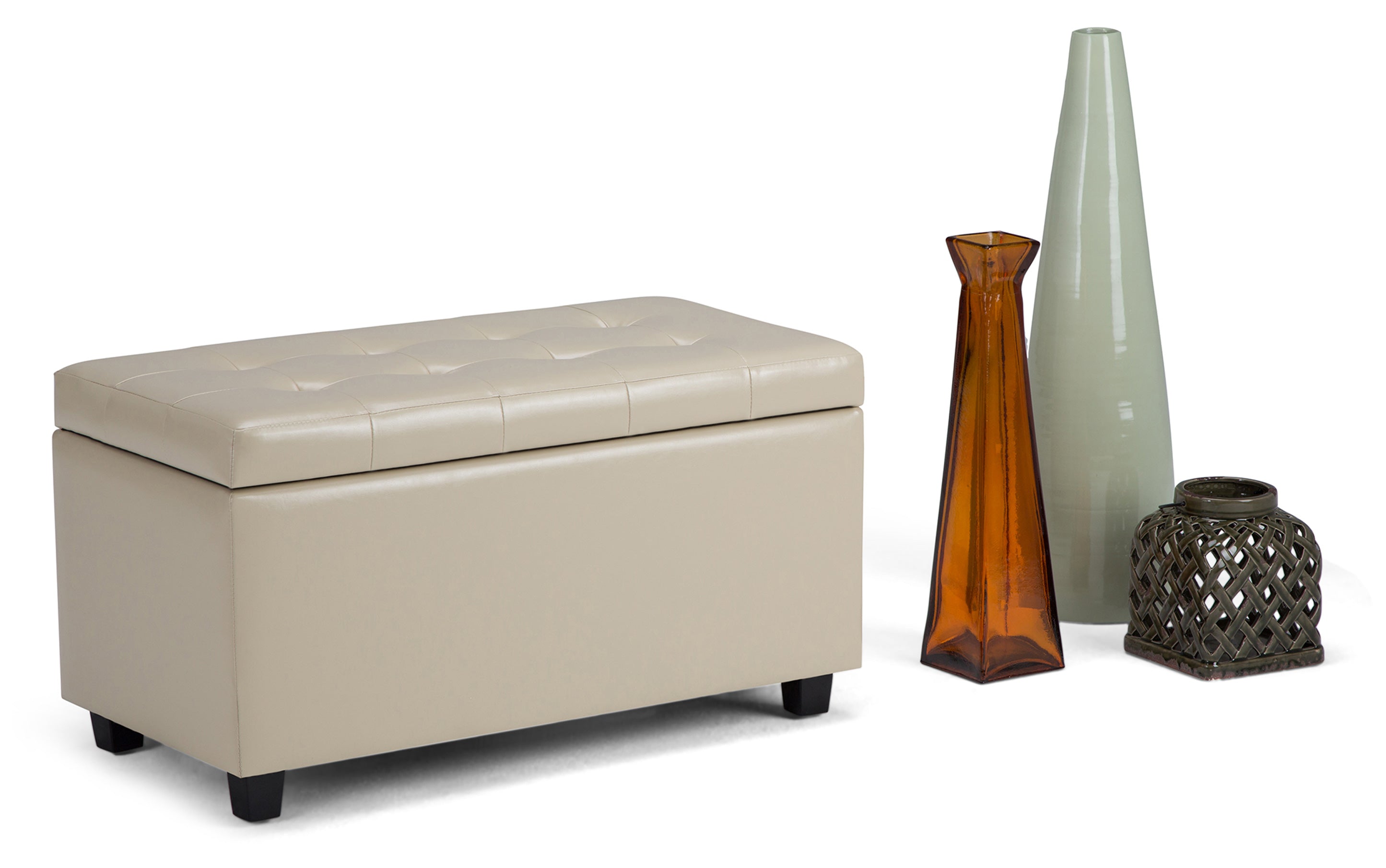 Cosmopolitan Storage Ottoman in Vegan Leather