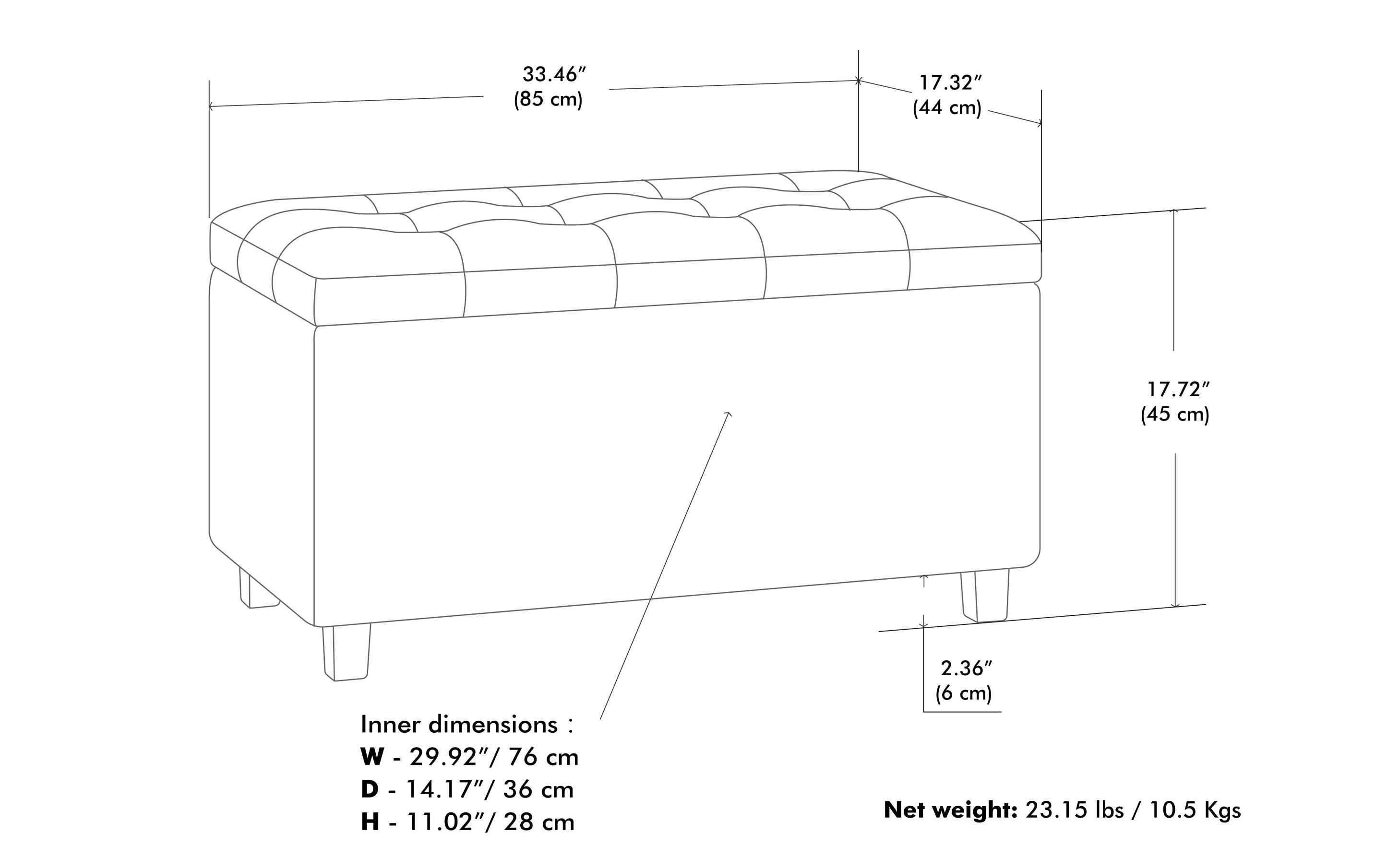 Cosmopolitan Storage Ottoman in Distressed Vegan Leather