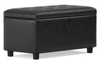 Cosmopolitan Storage Ottoman in Distressed Vegan Leather