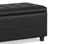 Cosmopolitan Storage Ottoman in Distressed Vegan Leather