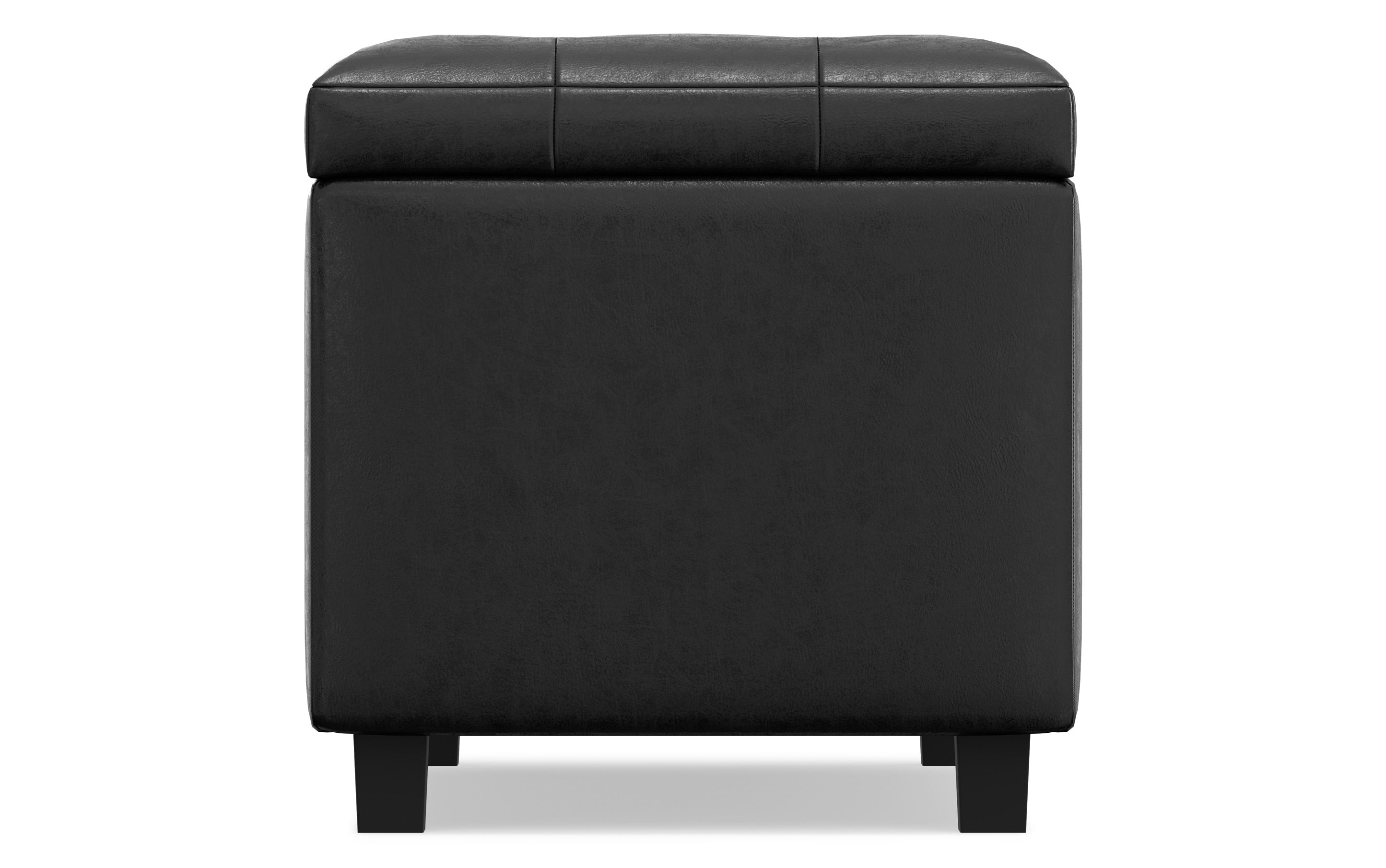 Cosmopolitan Storage Ottoman in Distressed Vegan Leather