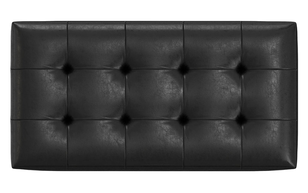 Cosmopolitan Storage Ottoman in Distressed Vegan Leather