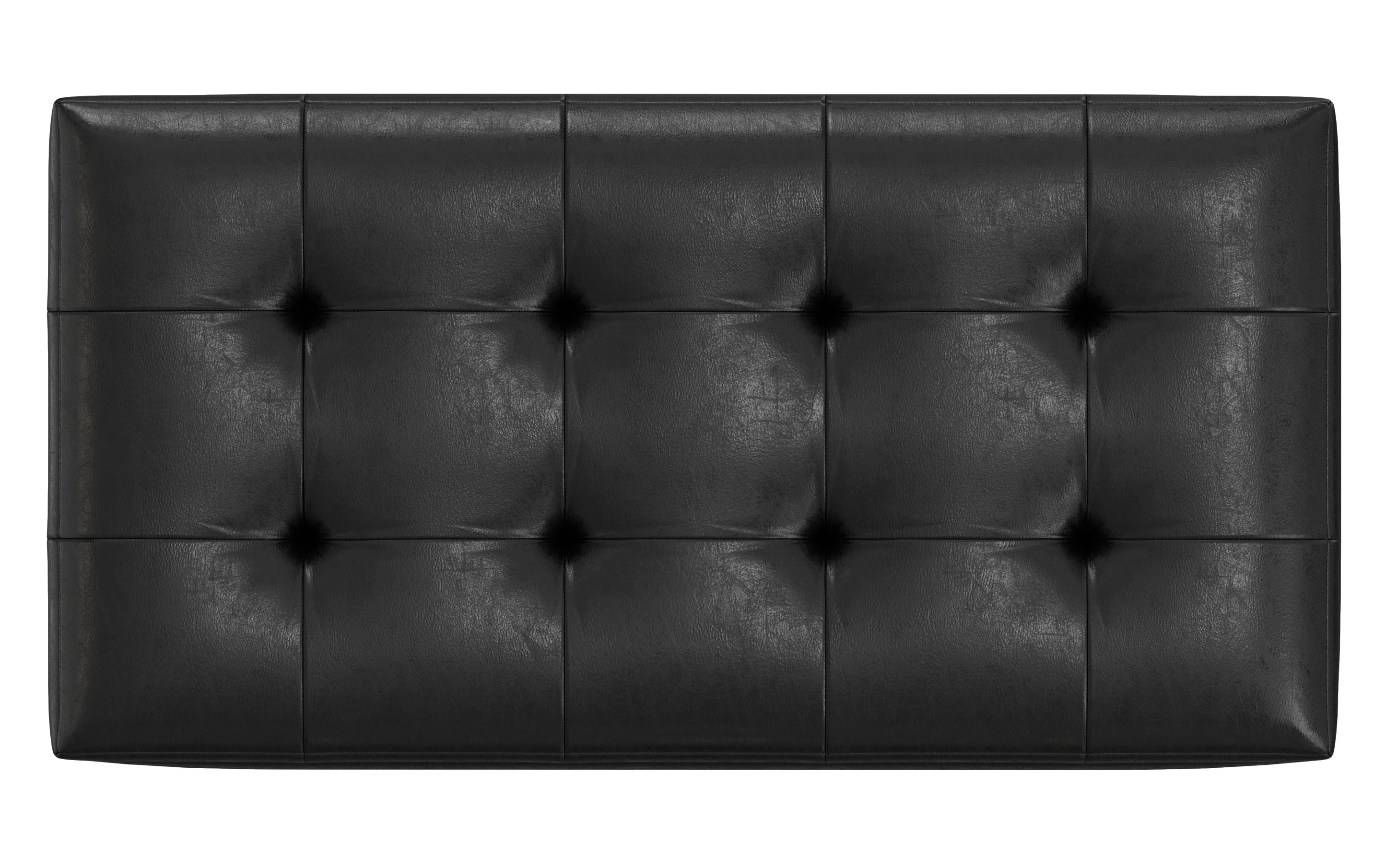 Cosmopolitan Storage Ottoman in Distressed Vegan Leather