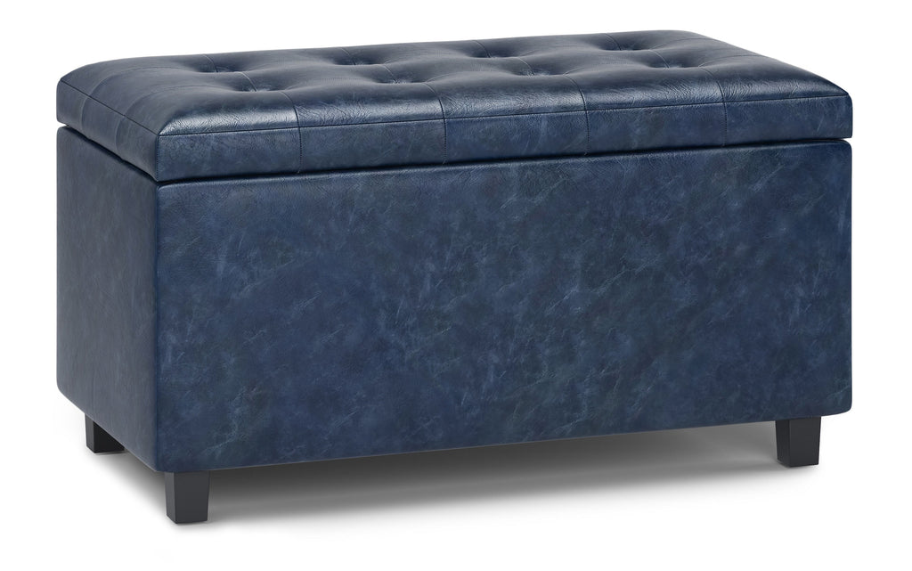 Cosmopolitan Storage Ottoman in Vegan Leather