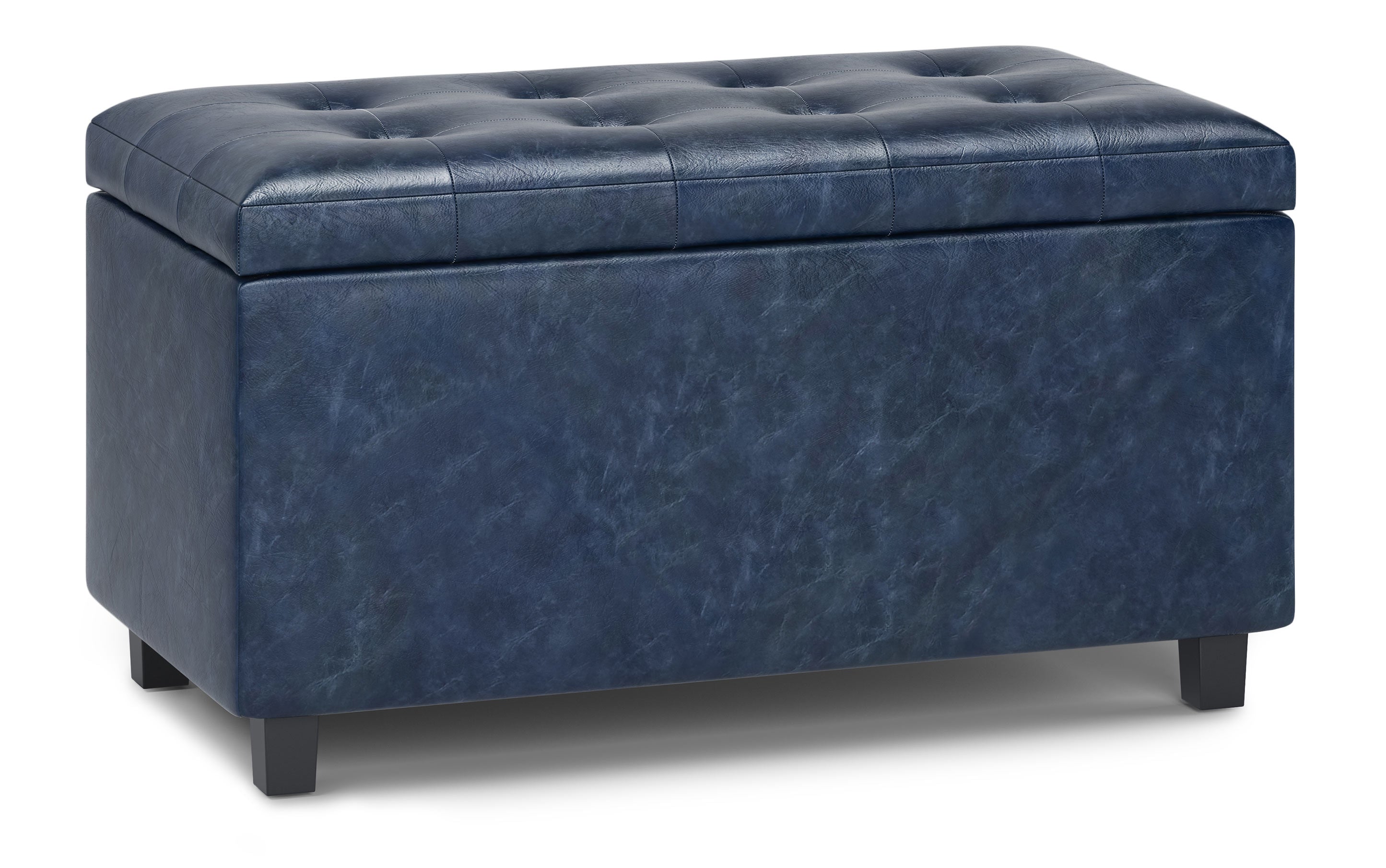 Cosmopolitan Storage Ottoman in Vegan Leather