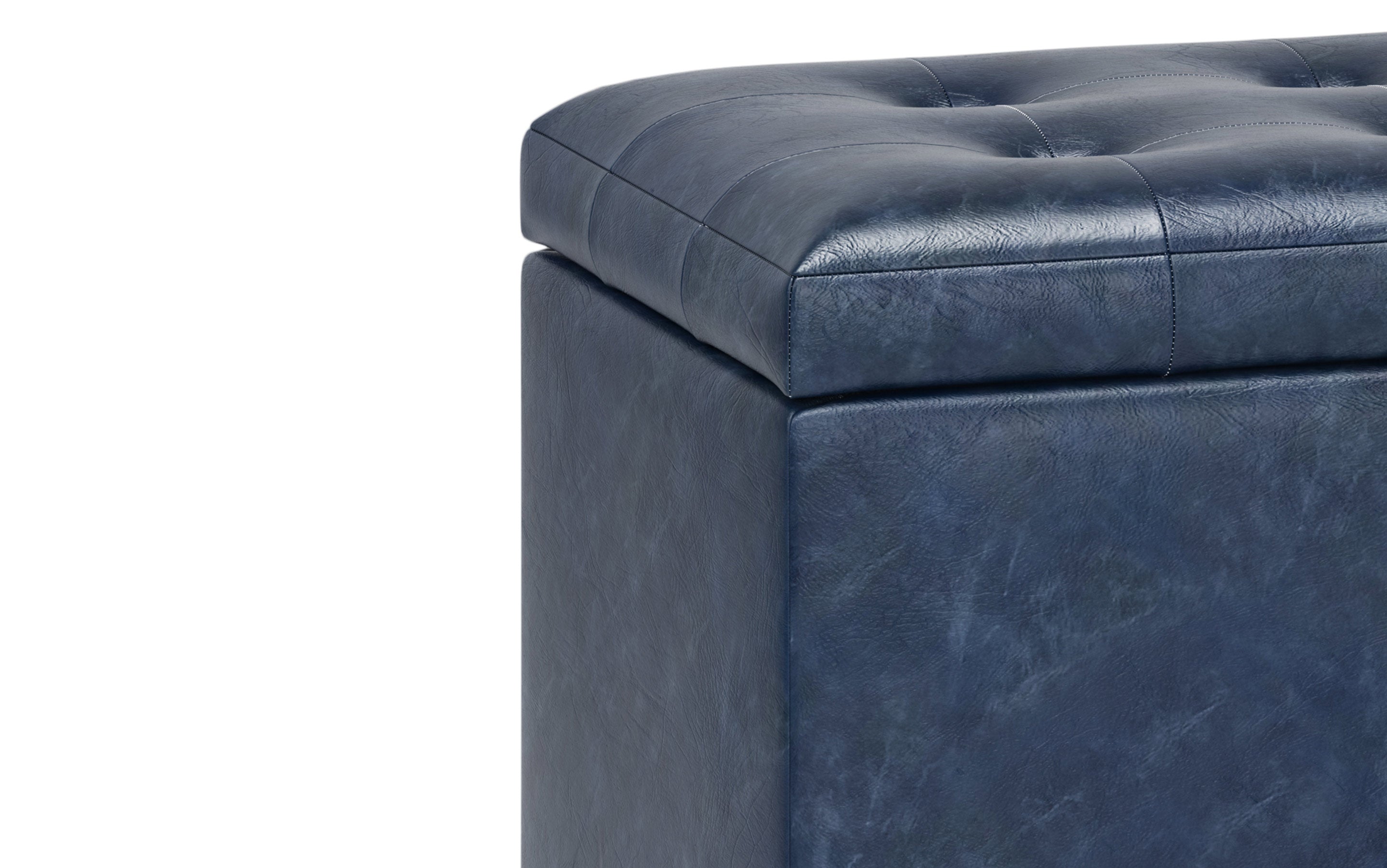 Cosmopolitan Storage Ottoman in Vegan Leather
