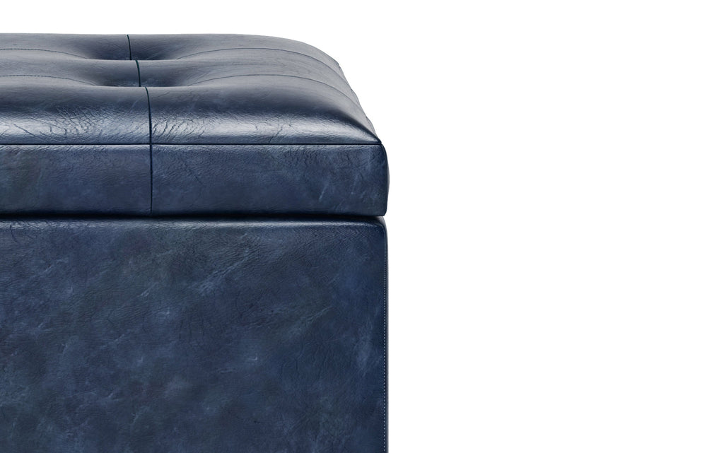Cosmopolitan Storage Ottoman in Vegan Leather