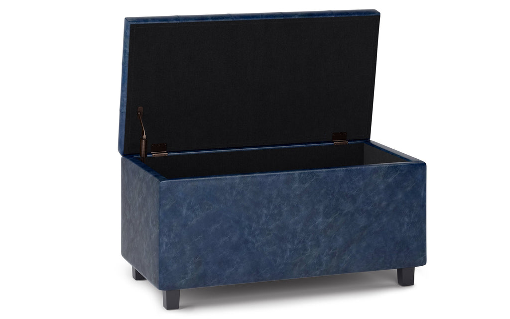 Cosmopolitan Storage Ottoman in Vegan Leather
