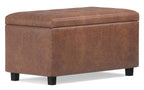 Cosmopolitan Storage Ottoman in Distressed Vegan Leather
