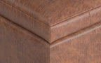 Cosmopolitan Storage Ottoman in Distressed Vegan Leather