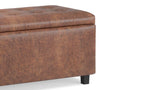 Cosmopolitan Storage Ottoman in Distressed Vegan Leather