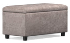 Cosmopolitan Storage Ottoman in Distressed Vegan Leather