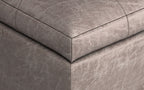 Cosmopolitan Storage Ottoman in Distressed Vegan Leather