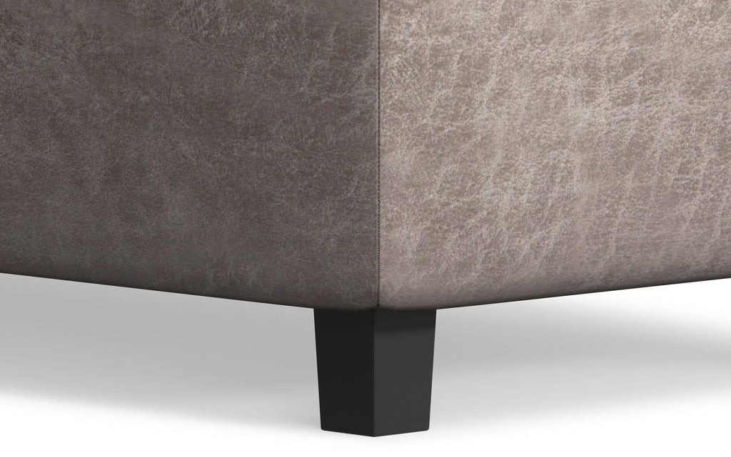 Cosmopolitan Storage Ottoman in Distressed Vegan Leather