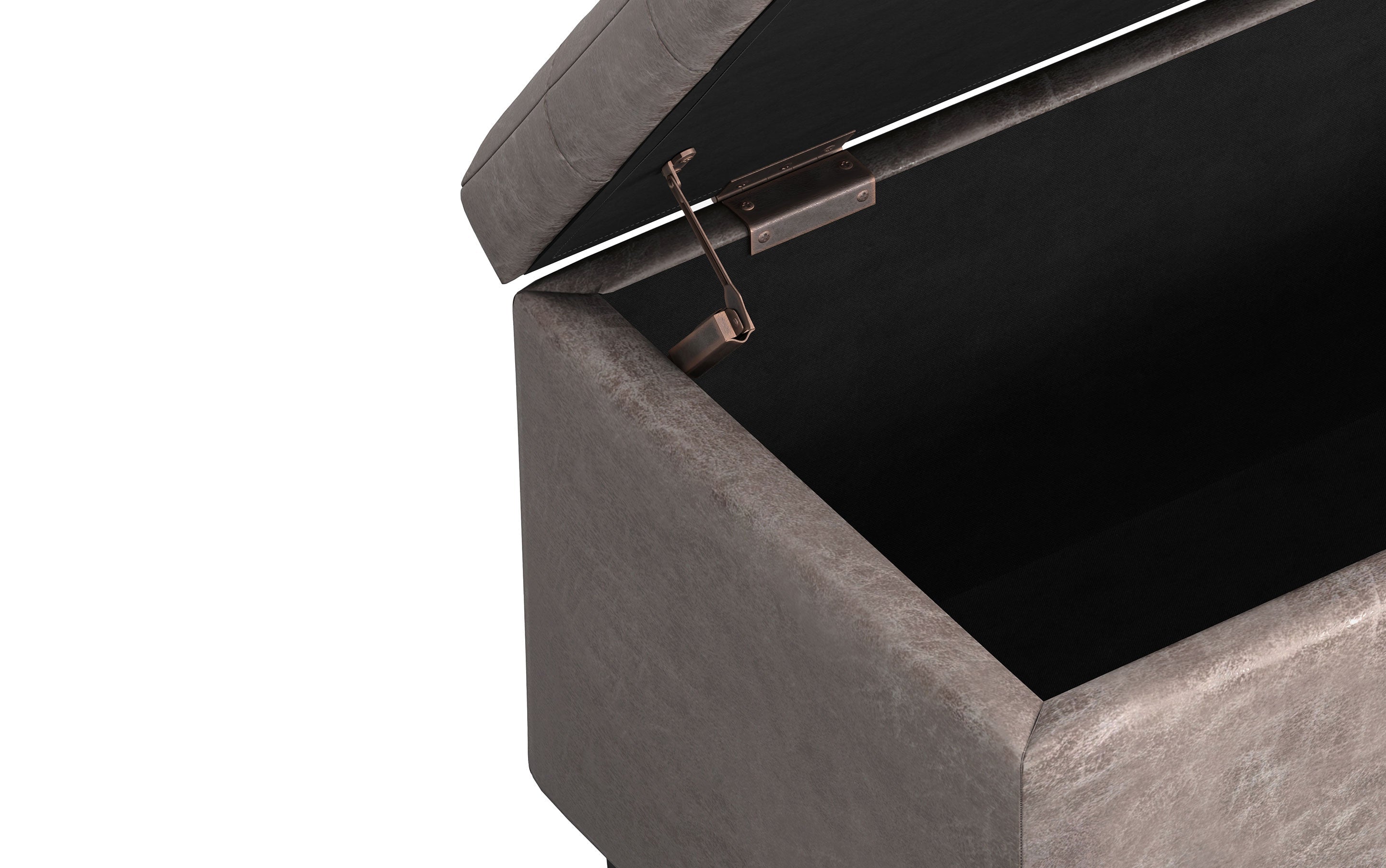 Cosmopolitan Storage Ottoman in Distressed Vegan Leather