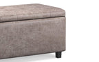 Cosmopolitan Storage Ottoman in Distressed Vegan Leather