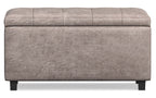 Cosmopolitan Storage Ottoman in Distressed Vegan Leather