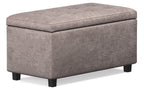Cosmopolitan Storage Ottoman in Distressed Vegan Leather
