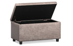Cosmopolitan Storage Ottoman in Distressed Vegan Leather