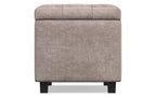 Cosmopolitan Storage Ottoman in Distressed Vegan Leather