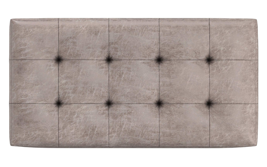Cosmopolitan Storage Ottoman in Distressed Vegan Leather