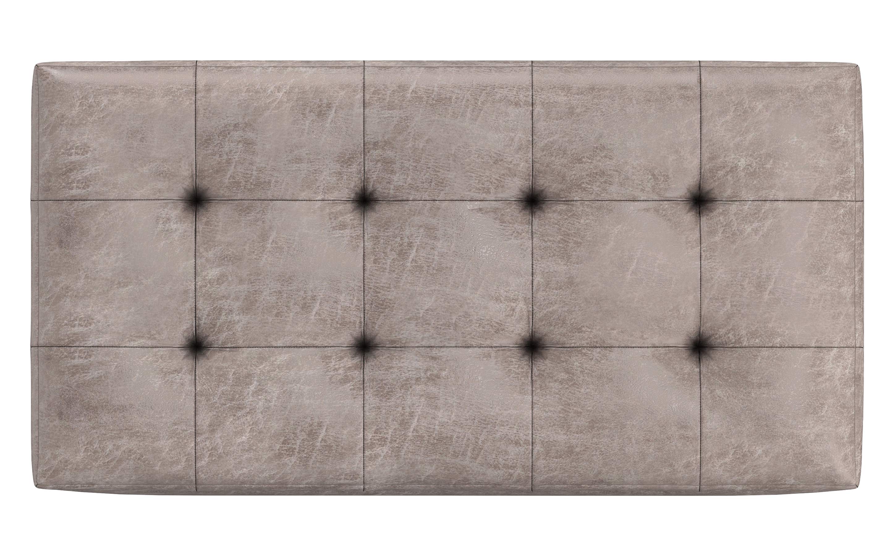 Cosmopolitan Storage Ottoman in Distressed Vegan Leather