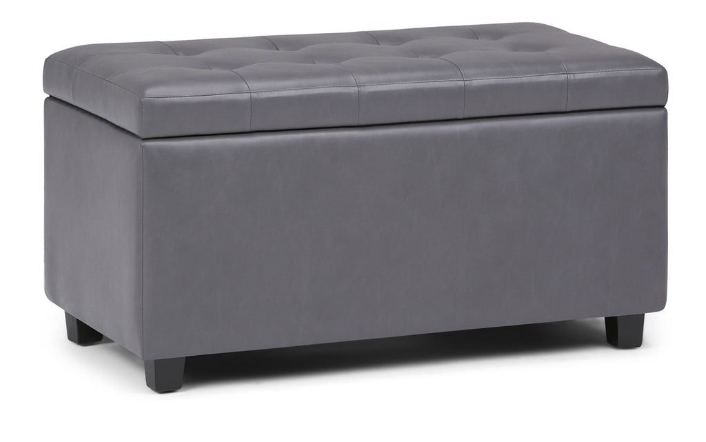Cosmopolitan Storage Ottoman in Vegan Leather