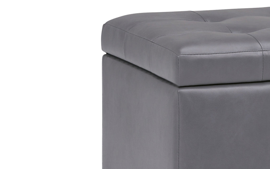 Cosmopolitan Storage Ottoman in Vegan Leather