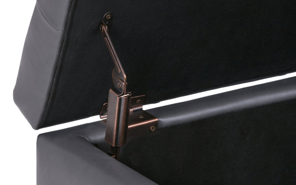 Cosmopolitan Storage Ottoman in Vegan Leather