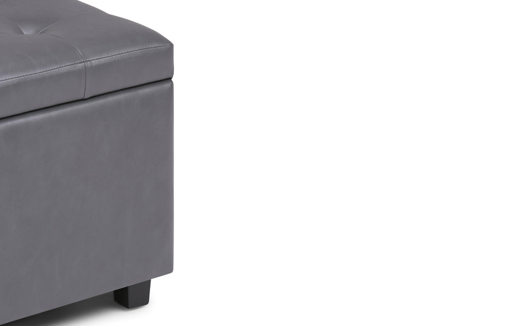 Cosmopolitan Storage Ottoman in Vegan Leather