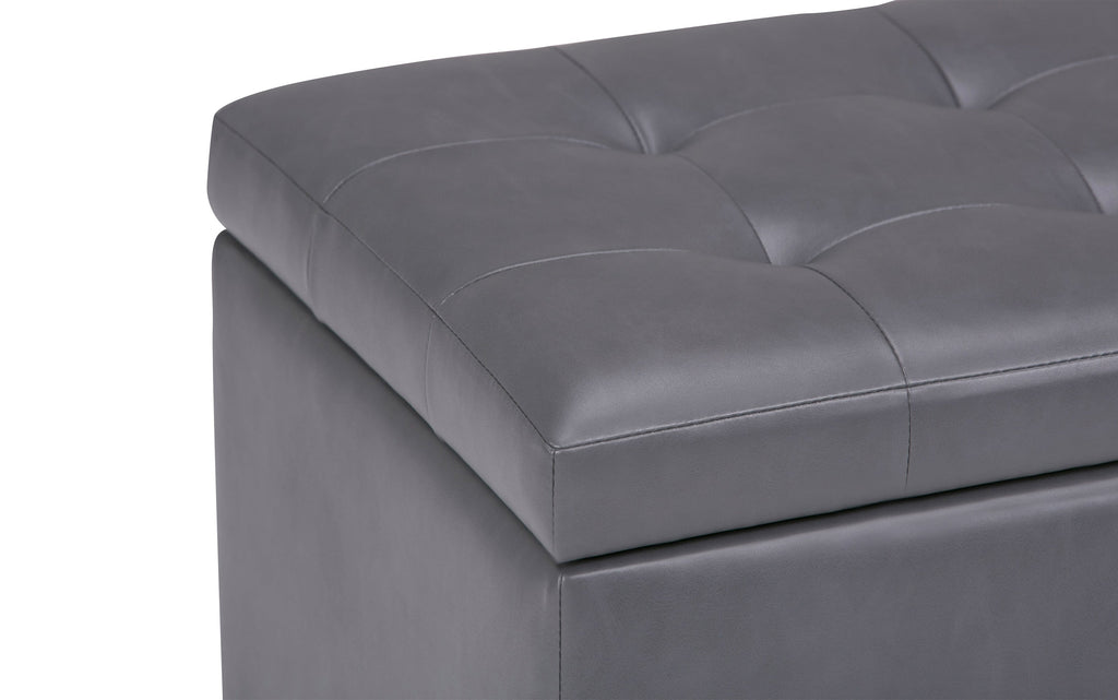 Cosmopolitan Storage Ottoman in Vegan Leather