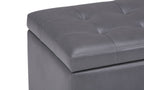 Cosmopolitan Storage Ottoman in Vegan Leather
