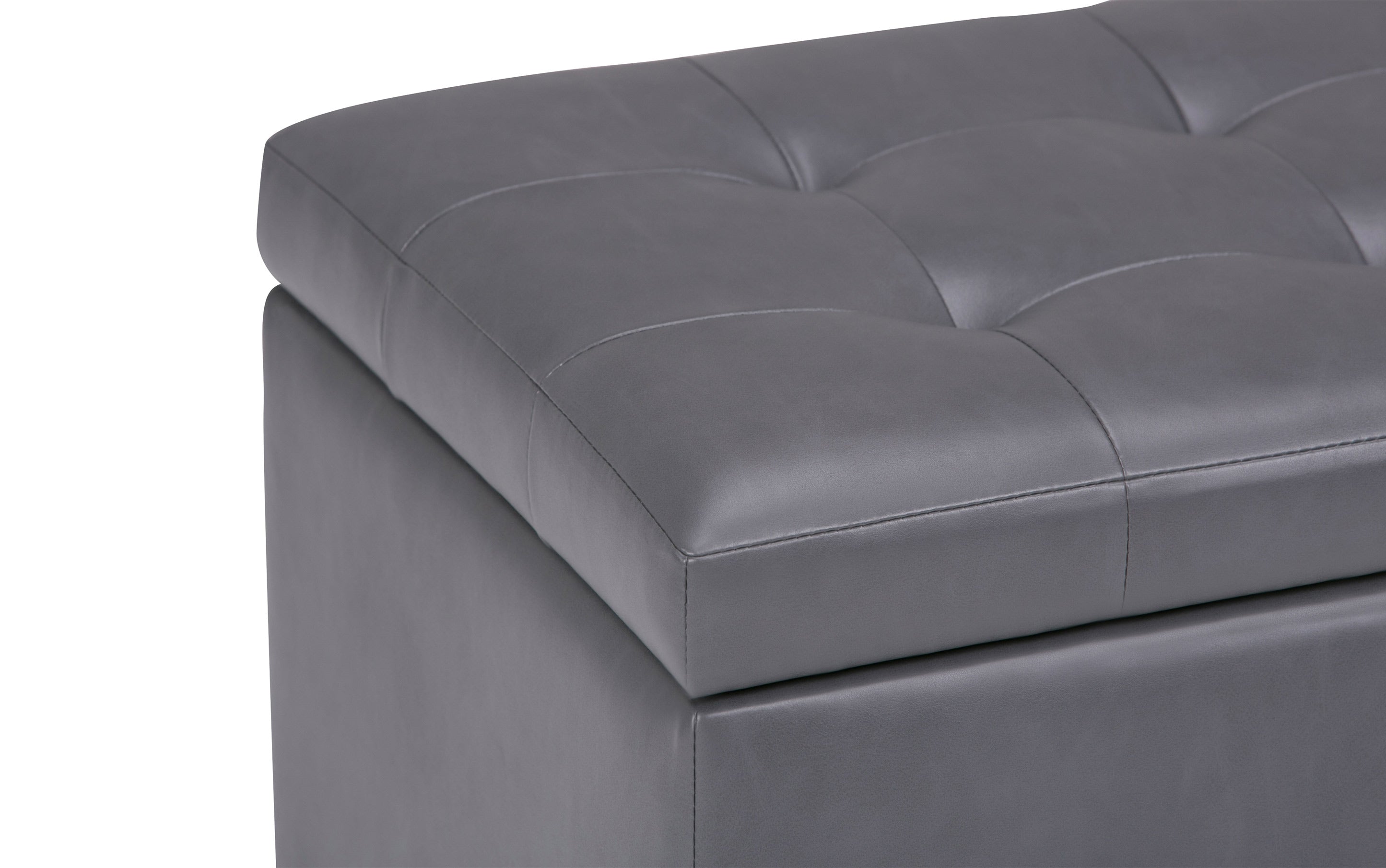 Cosmopolitan Storage Ottoman in Vegan Leather