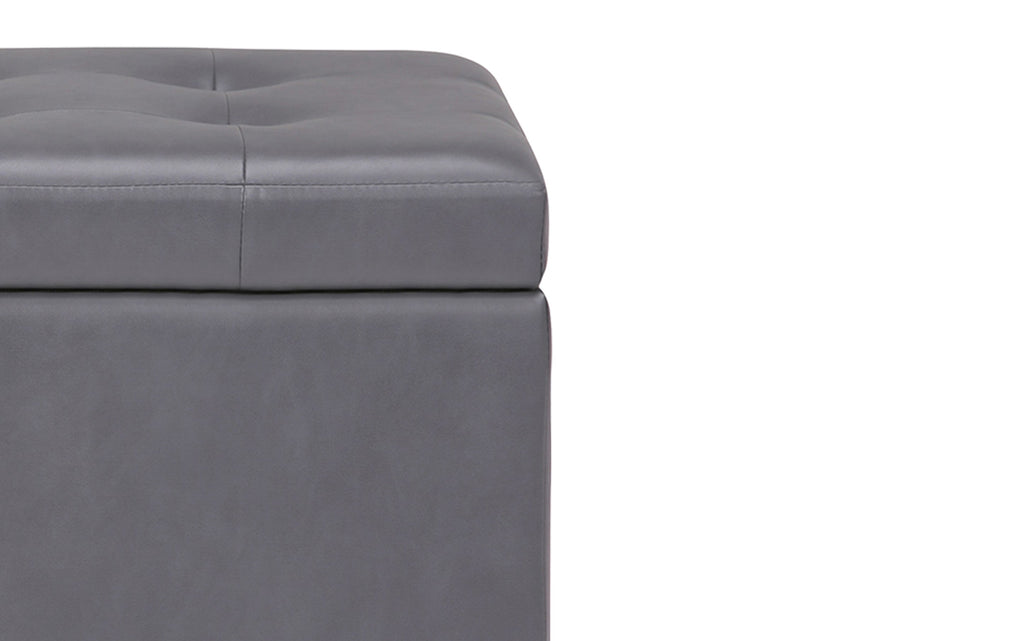 Cosmopolitan Storage Ottoman in Vegan Leather