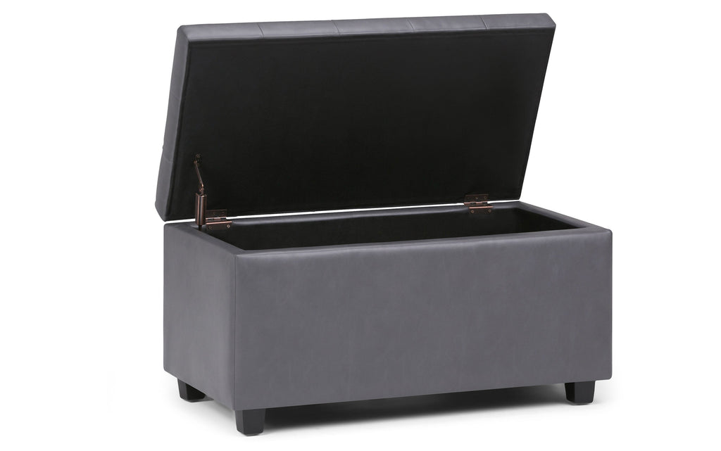 Cosmopolitan Storage Ottoman in Vegan Leather