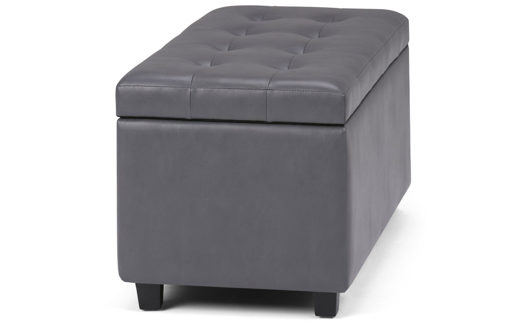Cosmopolitan Storage Ottoman in Vegan Leather