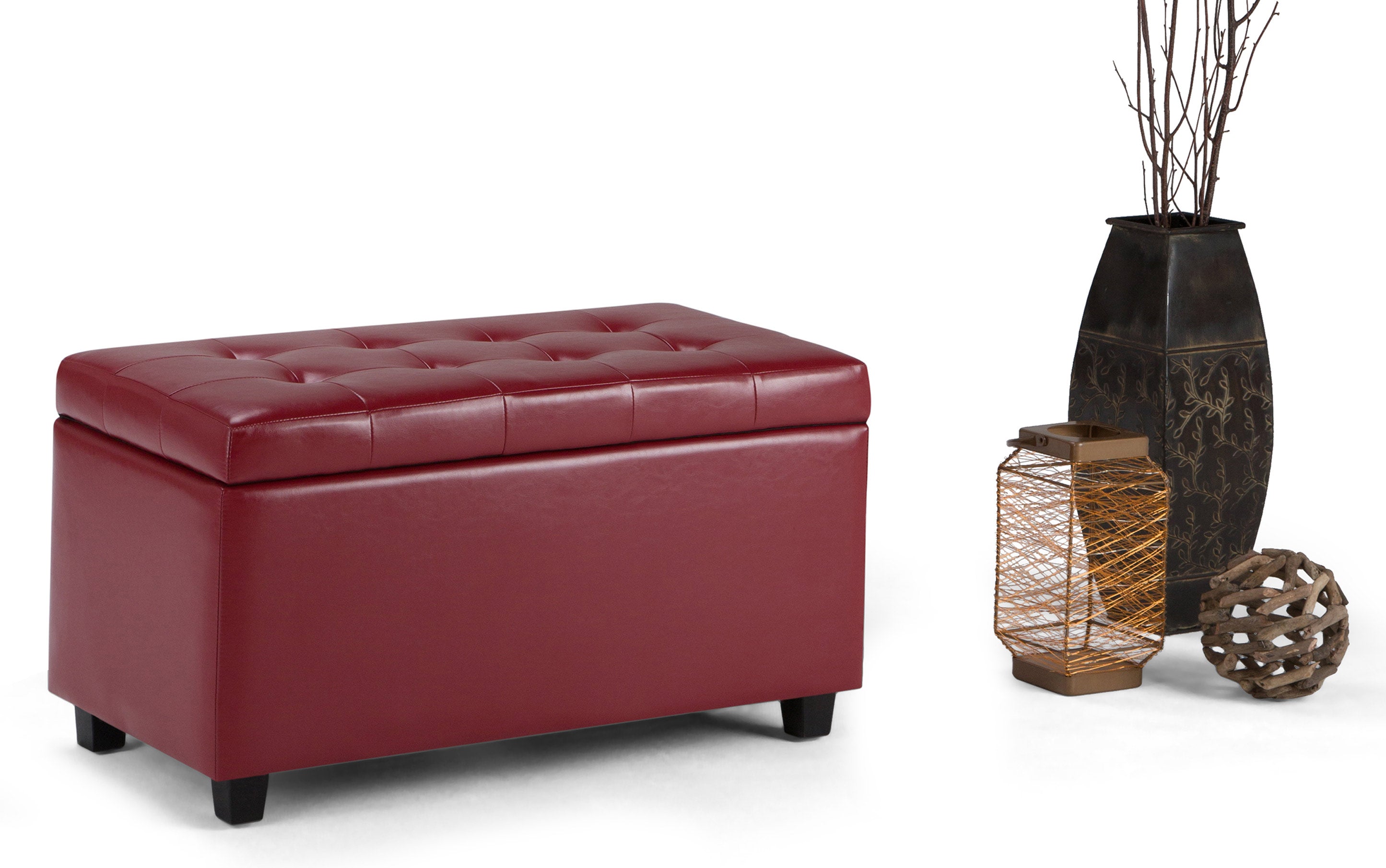 Cosmopolitan Storage Ottoman in Vegan Leather