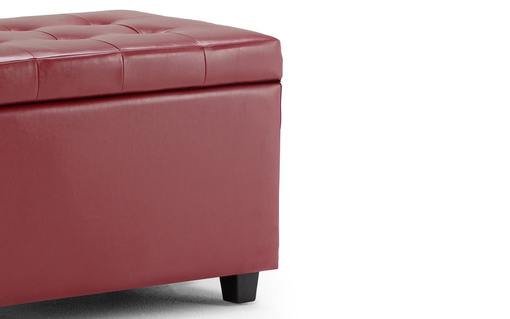Cosmopolitan Storage Ottoman in Vegan Leather