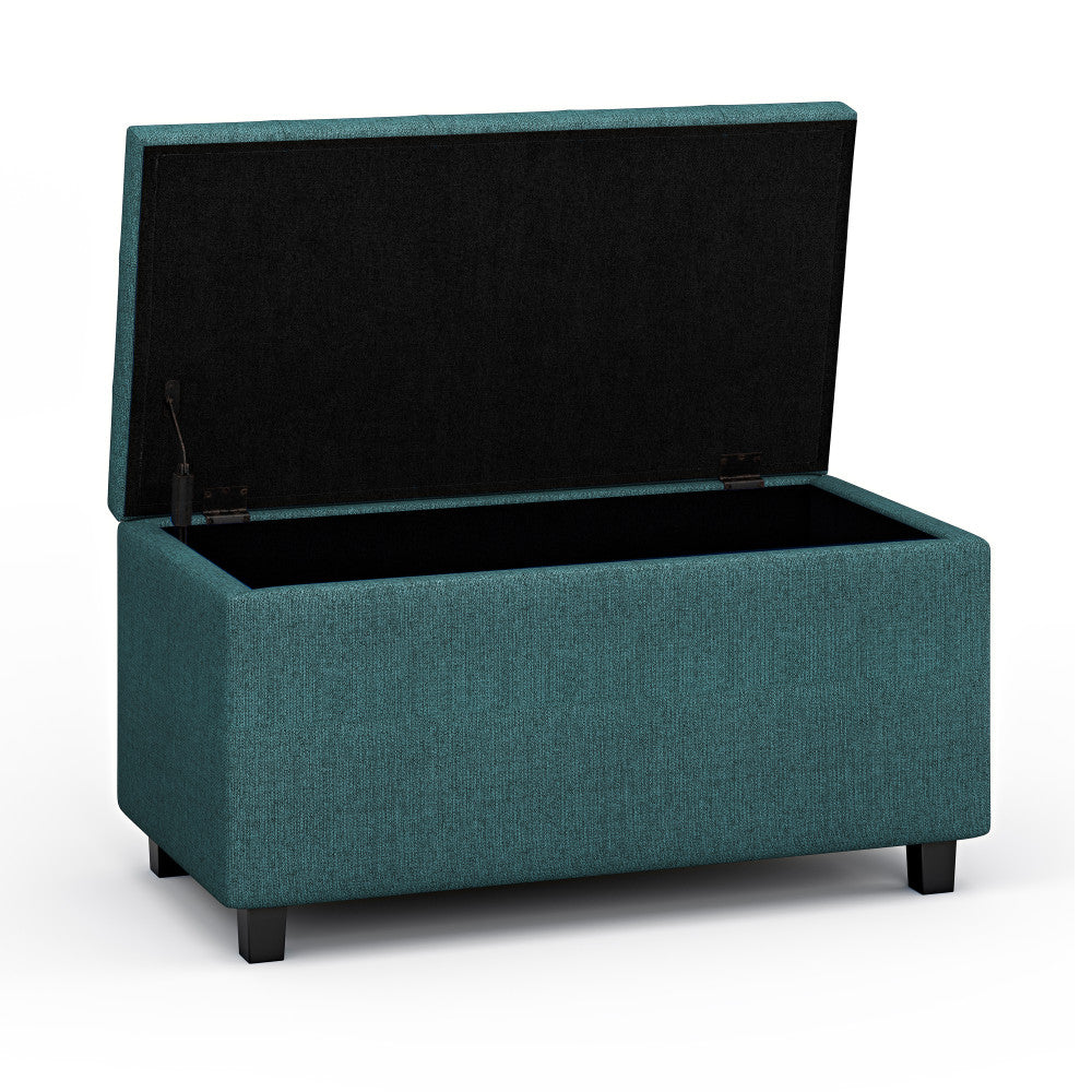 Cosmopolitan Storage Ottoman in Linen