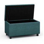 Cosmopolitan Storage Ottoman in Linen