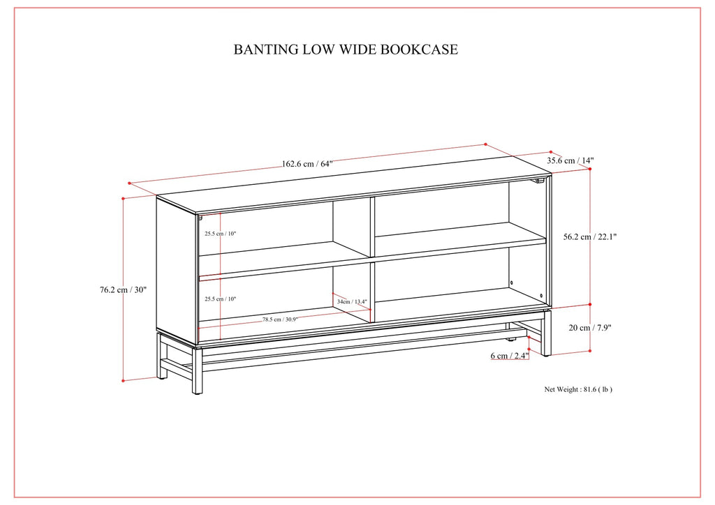 Banting Low Wide Bookcase