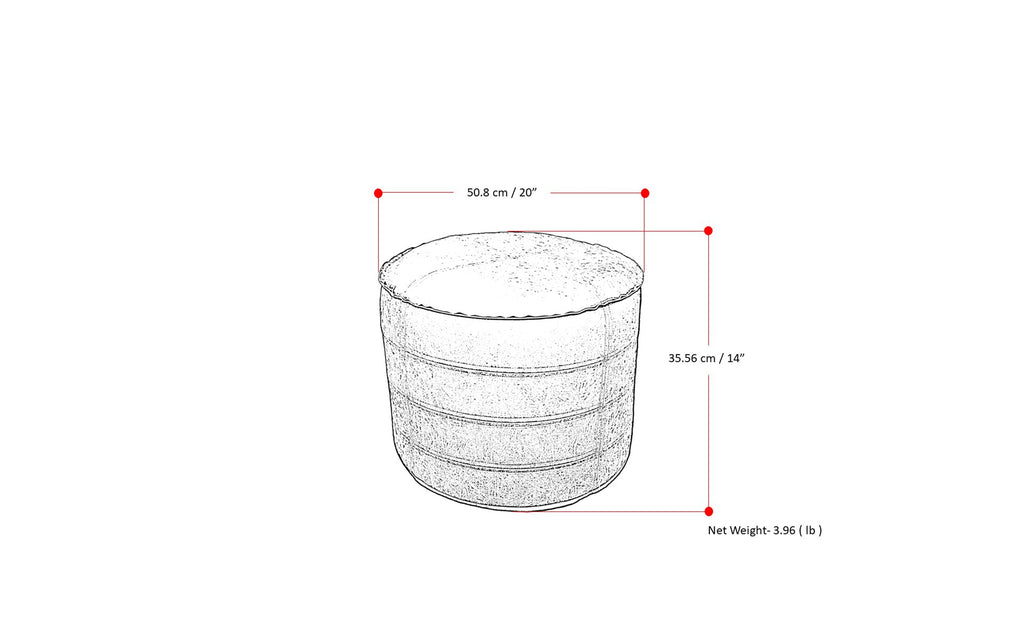 Brody 20 Inch Round Pouf