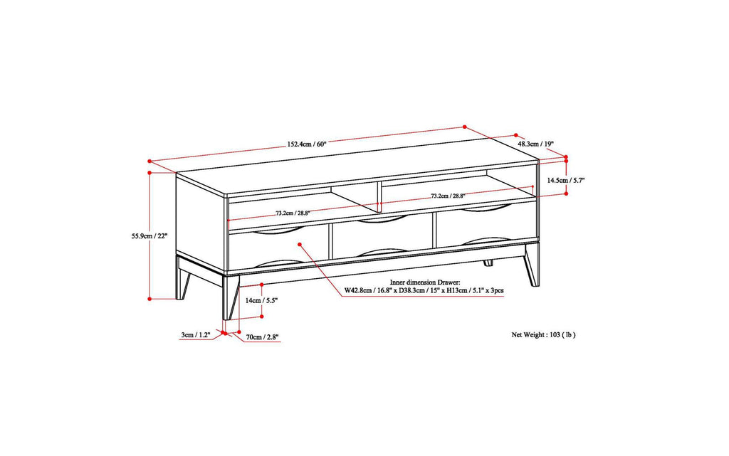 Harper TV Stand in White