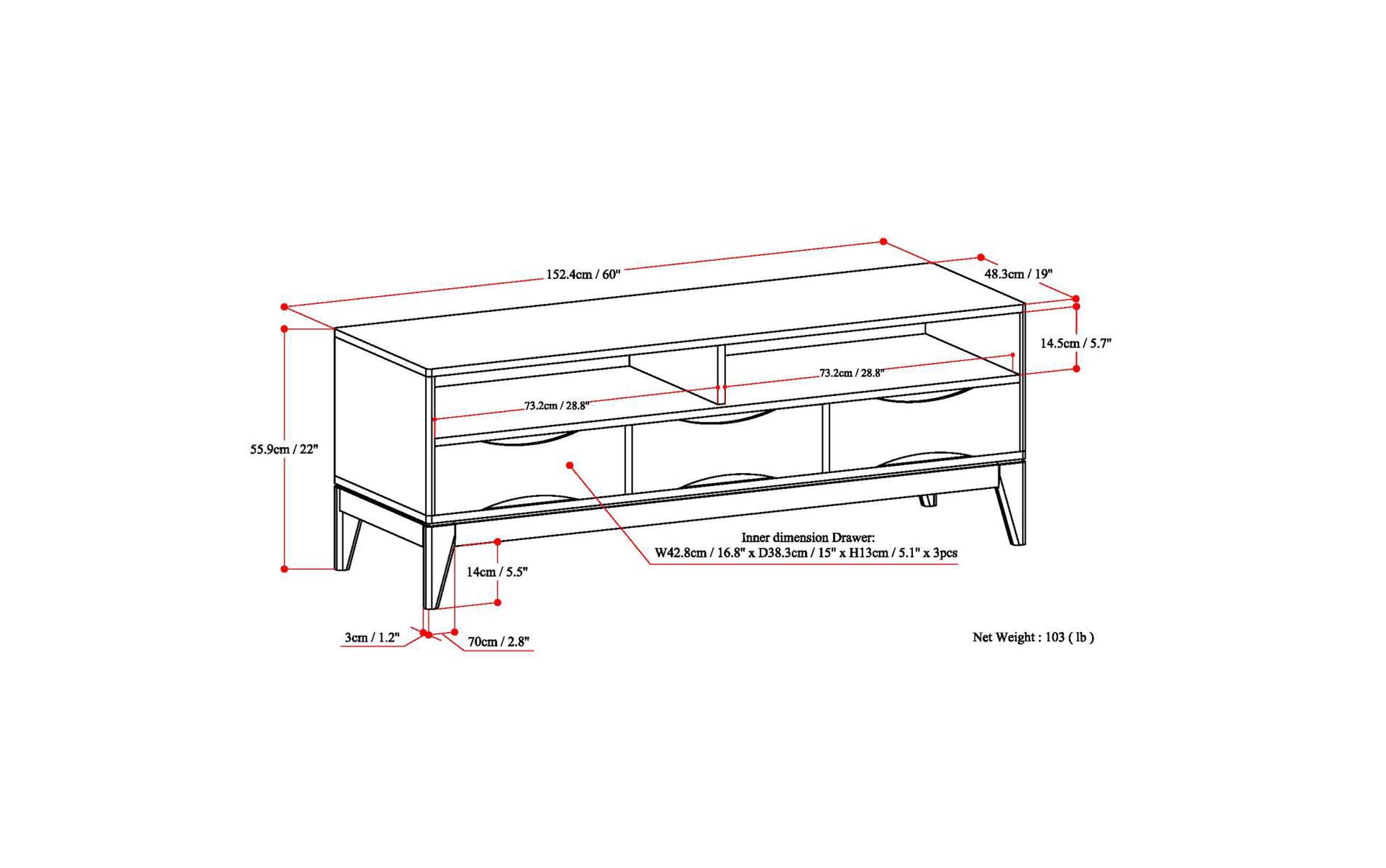 Harper TV Stand in White