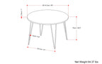 Hunter 45 Inch Round Dining Table in Mango